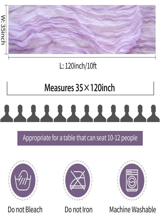 BLUETOP 12 Pack Lavender Cheesecloth Table Runner 10Ft Boho Gauze Cheese Cloth Romantic Lilac Table Runner for Wedding Bridal Shower Birthday Party Table Decor (Light Purple) - Image 5